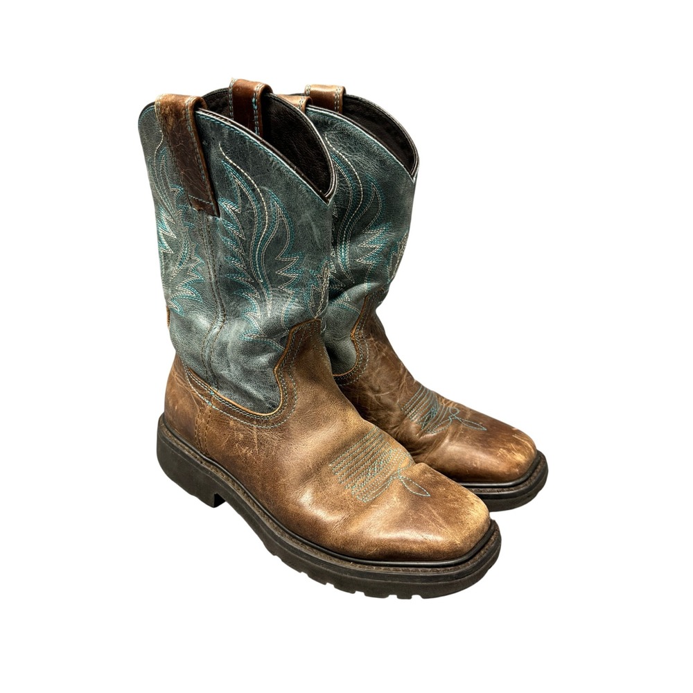JB Dillon Cowboy Boots Mens 8.5 D JBR 1115 Brown Western Slip Resistant Leather